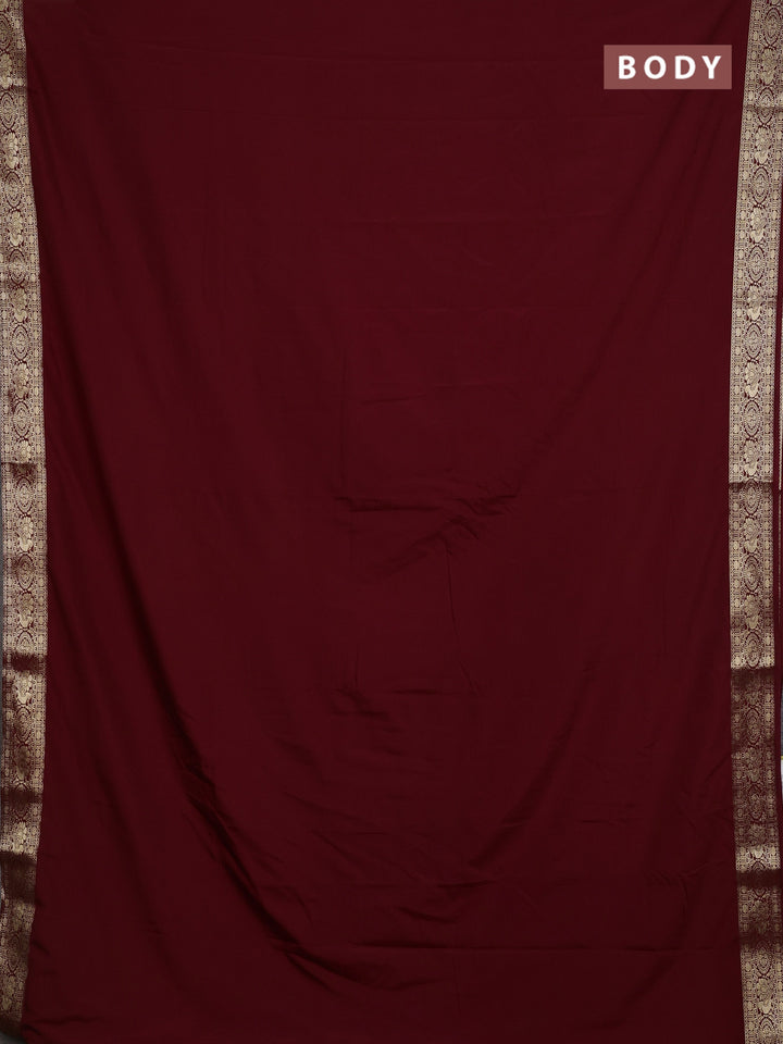Maroon Semi Mysore Silk Saree