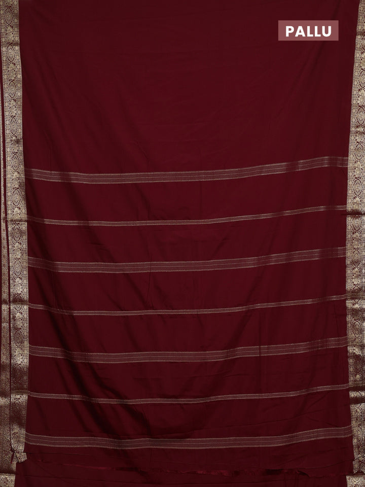 Maroon Semi Mysore Silk Saree