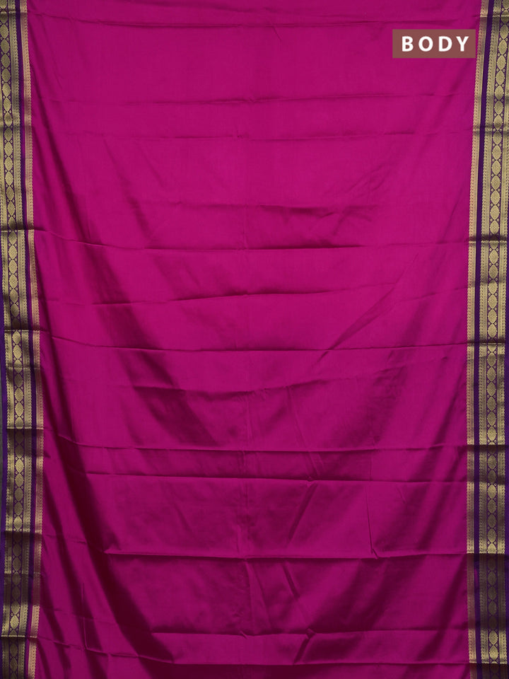 Pink & Purple Semi Mysore Silk Saree