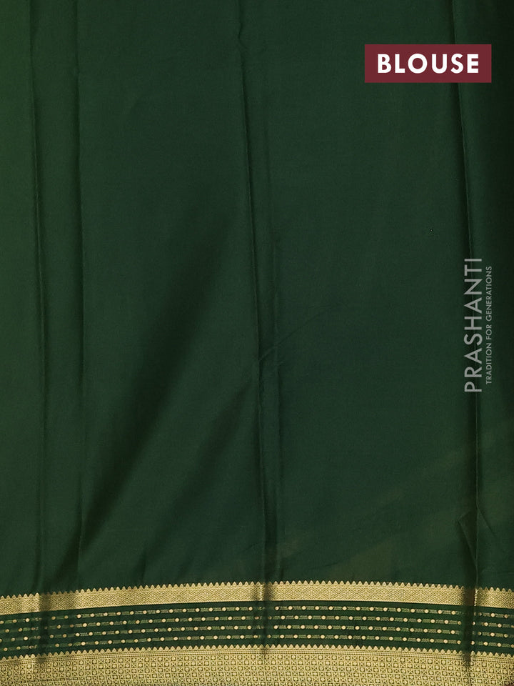 Lime Green & Green Semi Mysore Silk Saree
