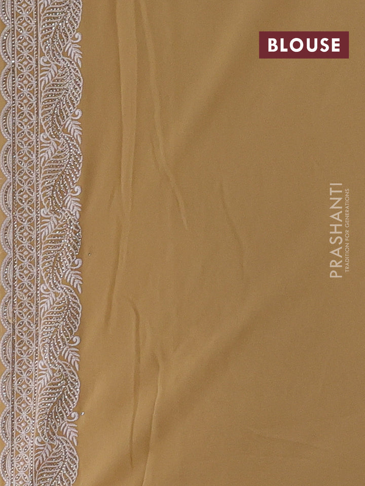 Sandal Georgette Saree - Embroidery
