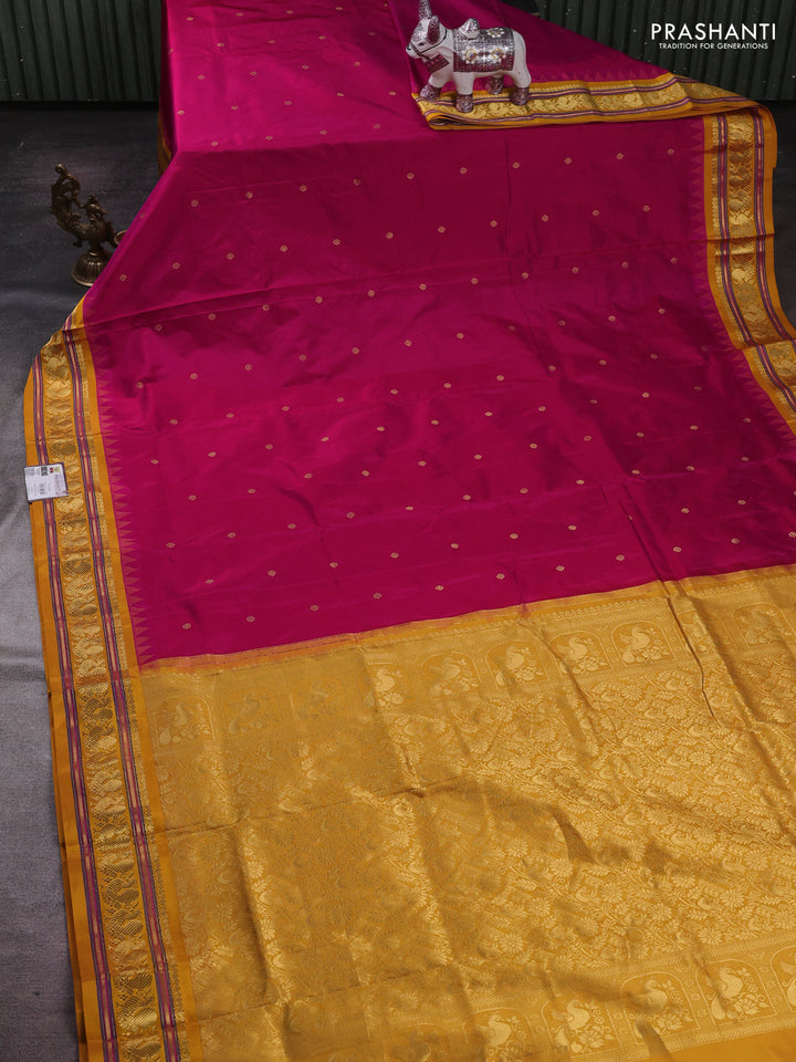 Pink & Mustard Yellow Narayanpet Silk Saree
