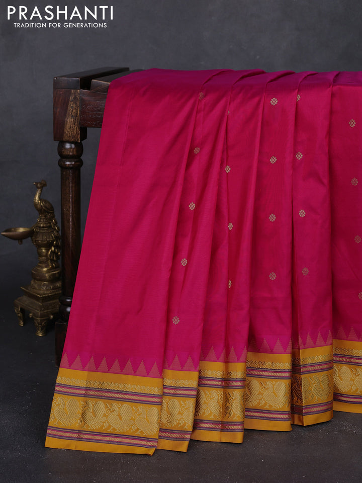 Pink & Mustard Yellow Narayanpet Silk Saree