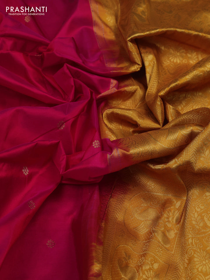 Pink & Mustard Yellow Narayanpet Silk Saree