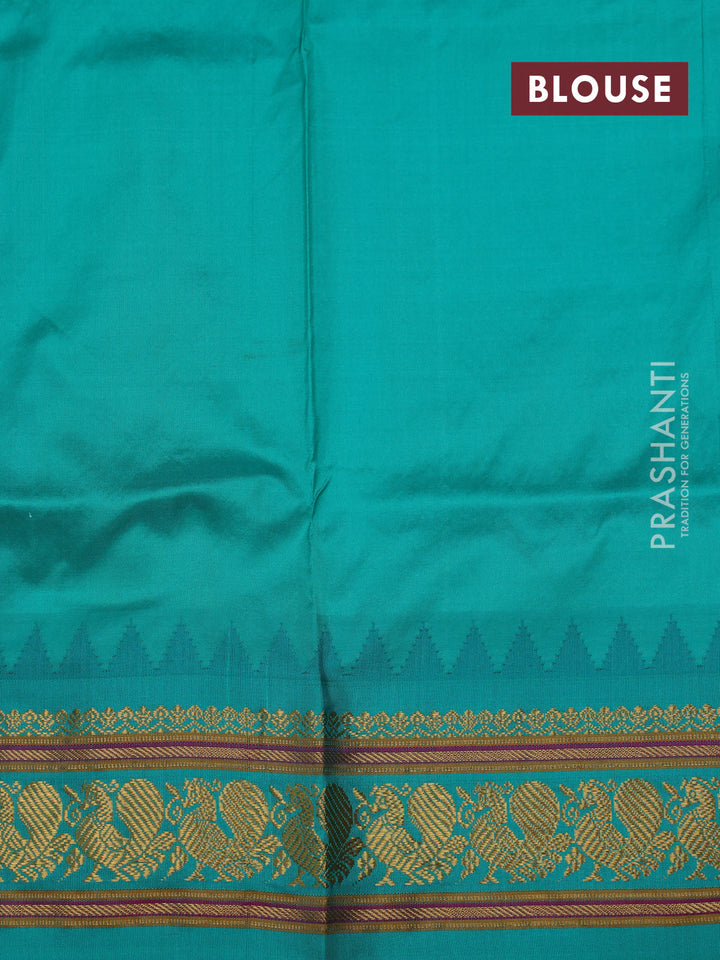 Pink & Teal Green Narayanpet Silk Saree