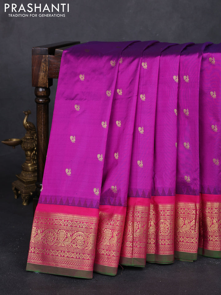 Purple & Pink Narayanpet Silk Saree