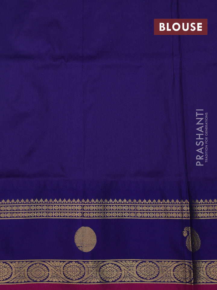 Teal Blue & Blue Narayanpet Silk Saree