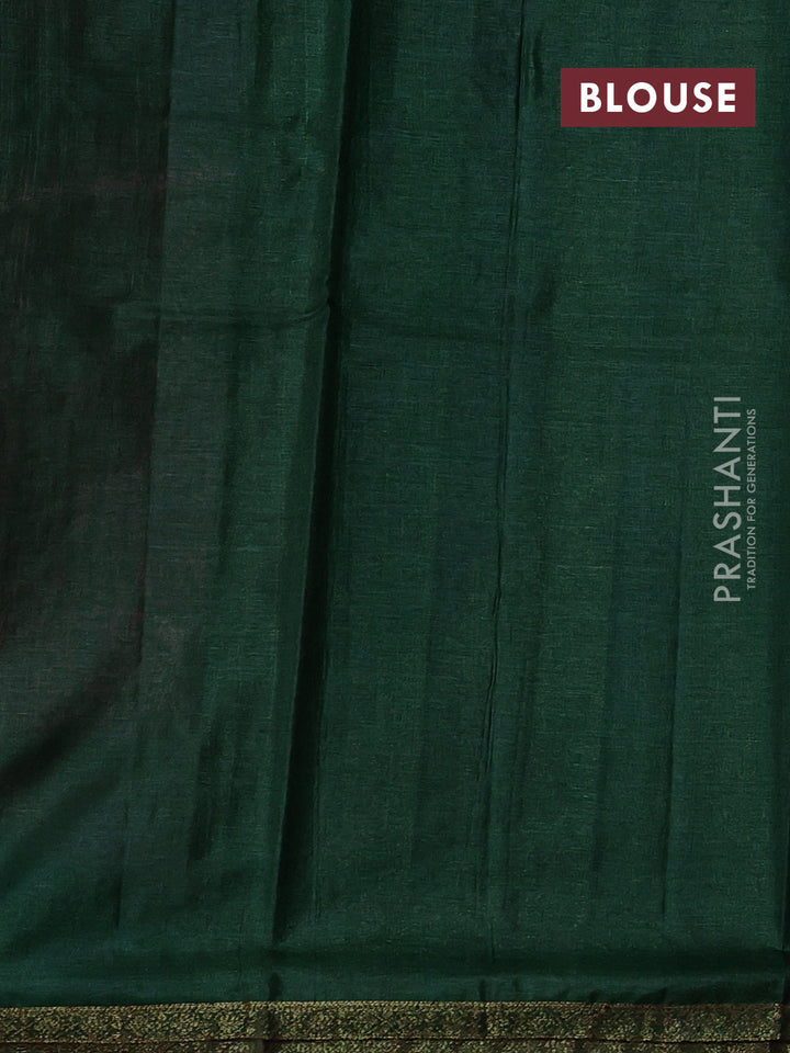 Magenta Pink & Green Banarasi Tussar Silk Saree