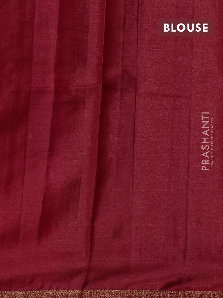 Blue & Maroon Banarasi Tussar Silk Saree