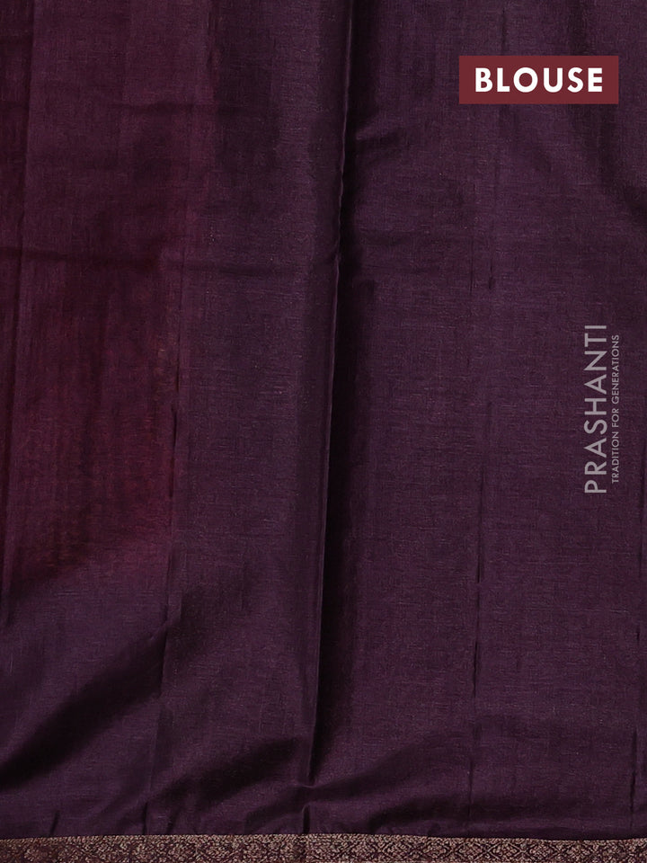 Rustic Orange & Wine Banarasi Tussar Silk Saree