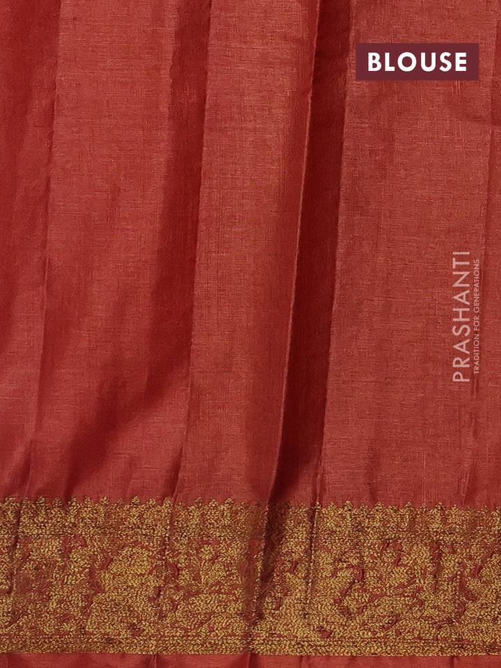 Brown & Rust Banarasi Tussar Silk Saree
