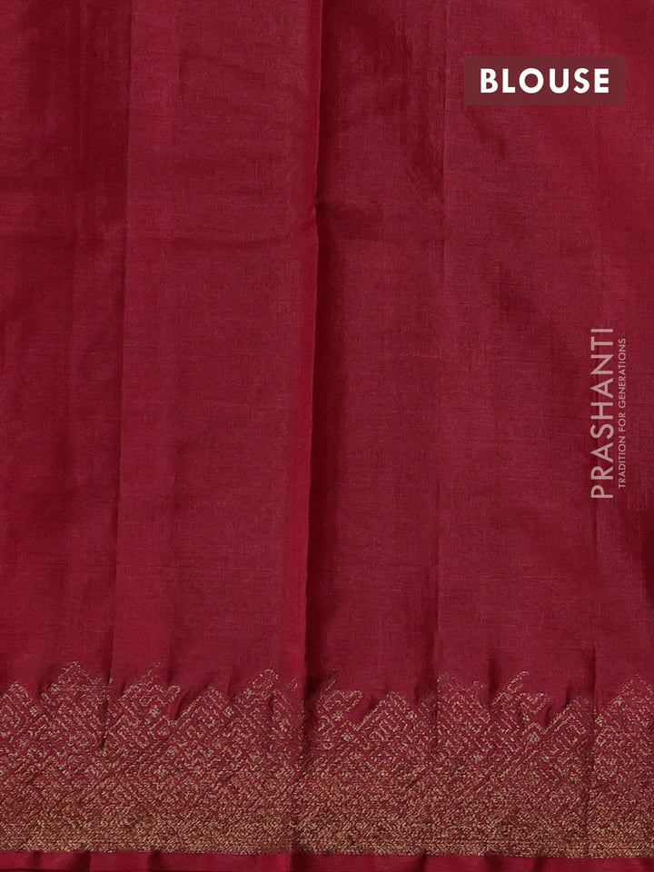 Blue & Maroon Banarasi Tussar Silk Saree