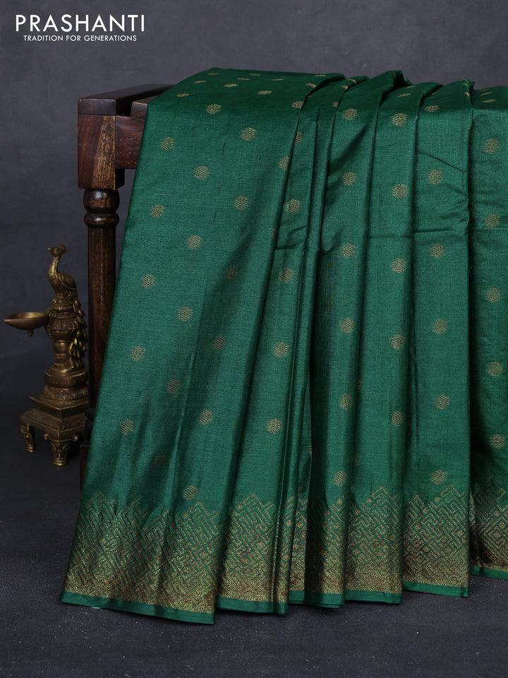 Green & Maroon Banarasi Tussar Silk Saree