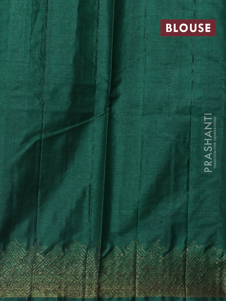 Purple & Green Banarasi Tussar Silk Saree