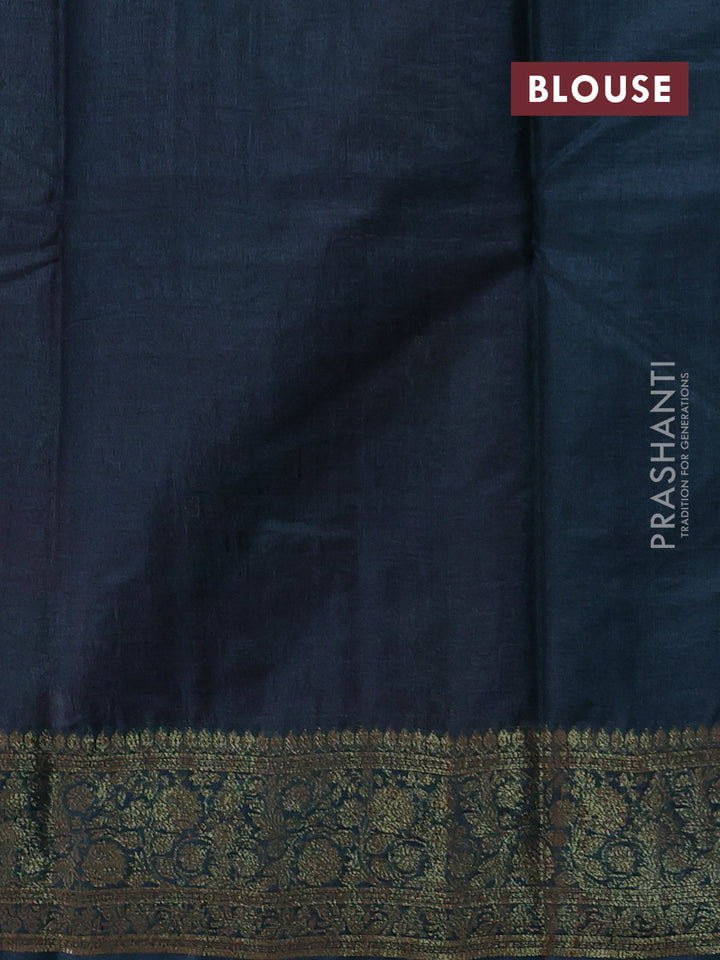 Maroon & Peacock Green Banarasi Tussar Silk Saree