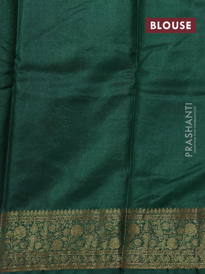 Purple & Green Banarasi Tussar Silk Saree