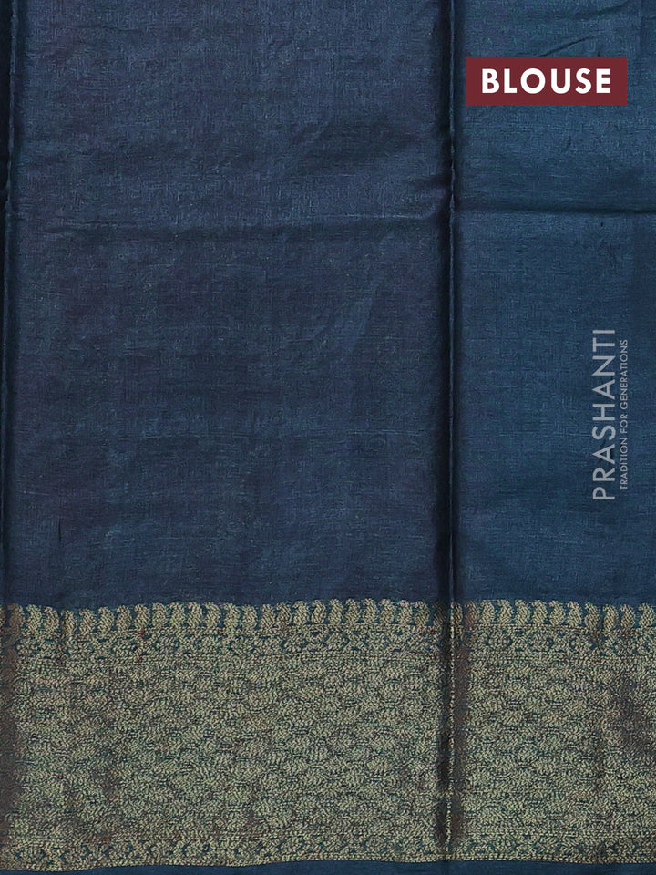 Maroon & Peacock Green Banarasi Tussar Silk Saree
