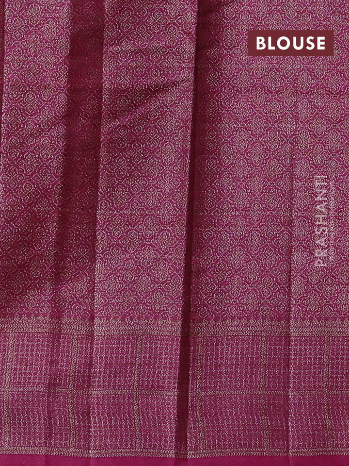 Peacock Blue & Pink Banarasi Tussar Silk Saree