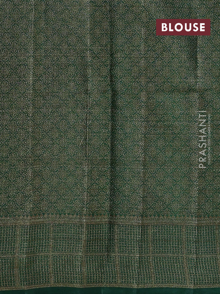 Wine & Green Banarasi Tussar Silk Saree