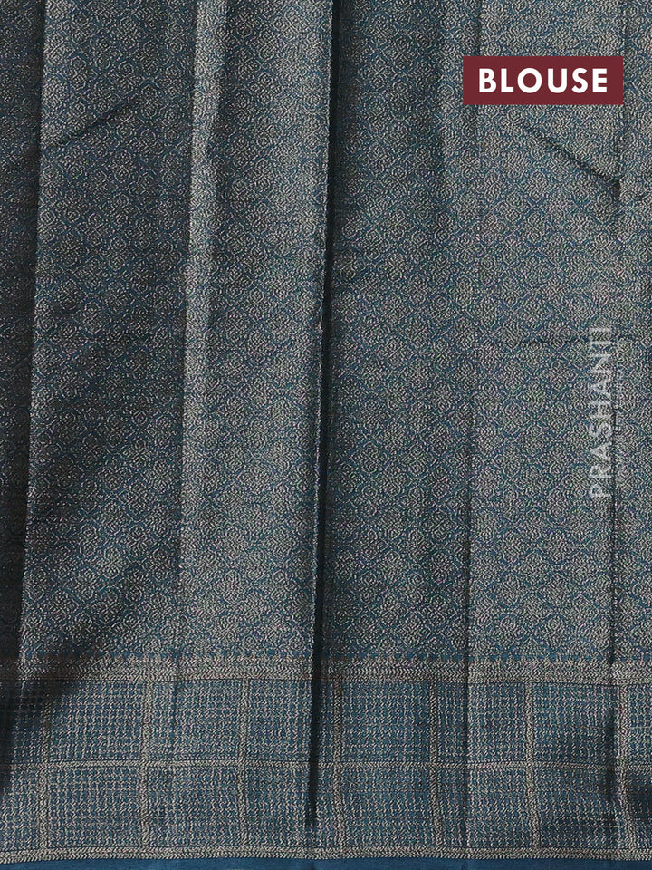 Maroon & Peacock Green Banarasi Tussar Silk Saree