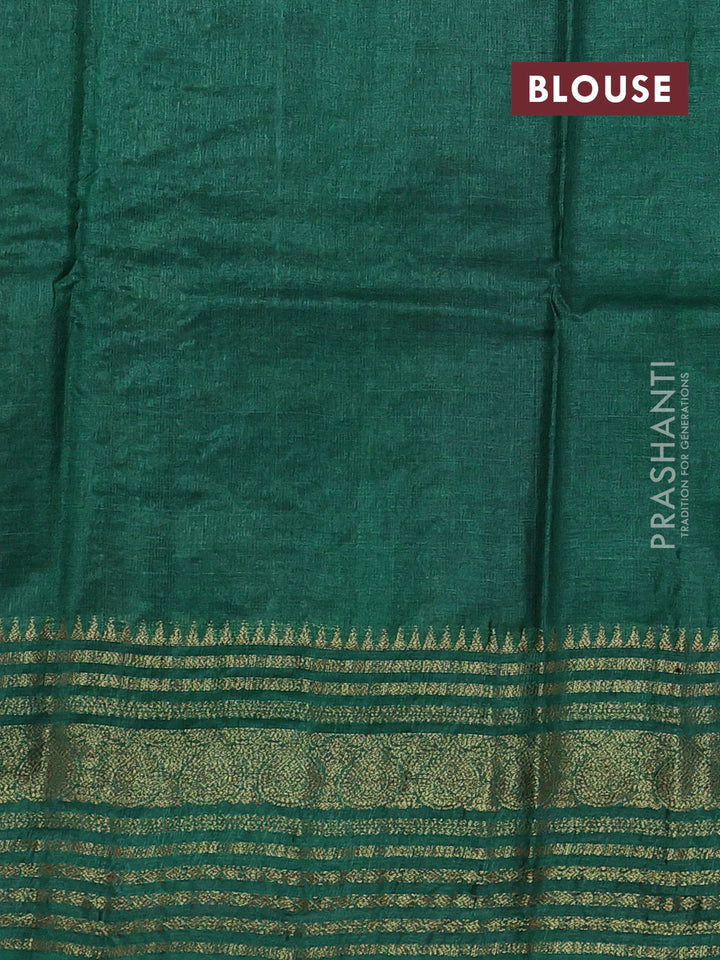 Purple & Green Banarasi Tussar Silk Saree