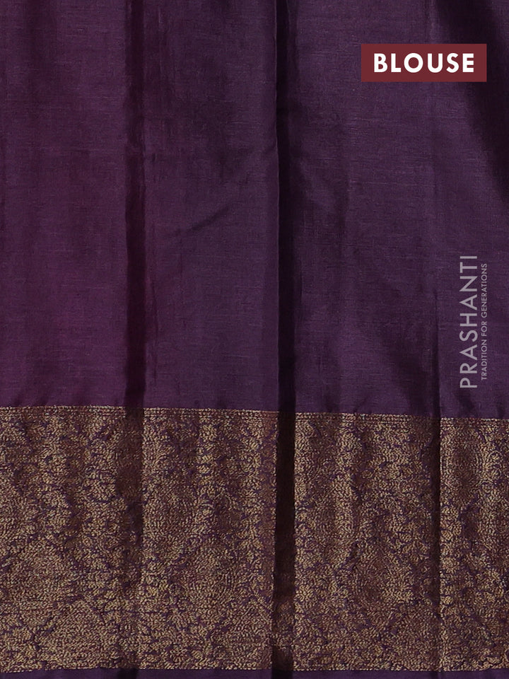 Maroon & Purple Banarasi Tussar Silk Saree