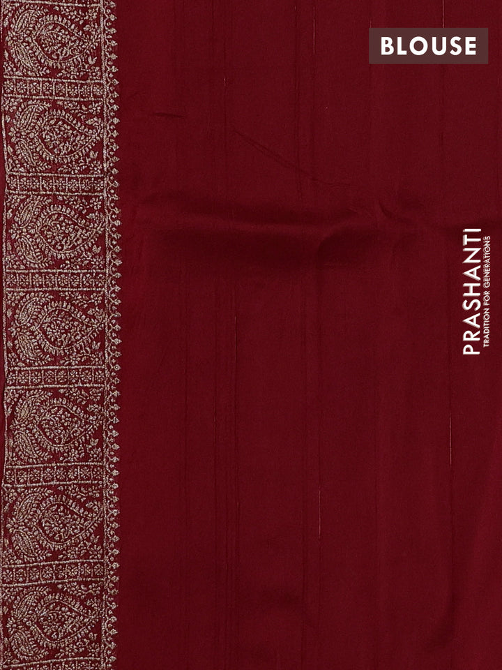 Red Banarasi Semi Raw Silk Saree