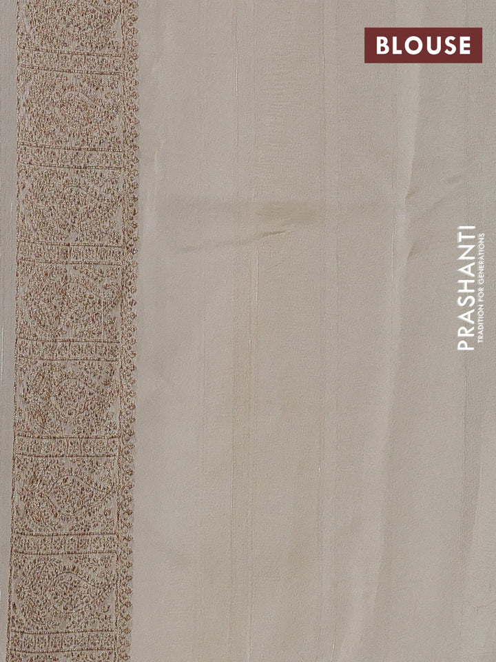 Beige Banarasi Semi Raw Silk Saree