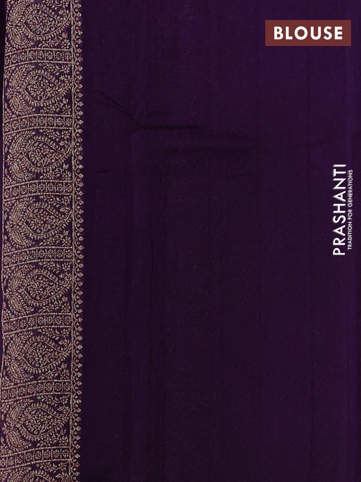 Violet Banarasi Semi Raw Silk Saree