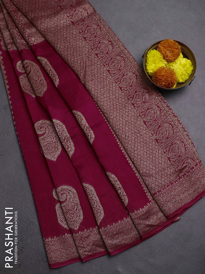Pink Banarasi Semi Raw Silk Saree