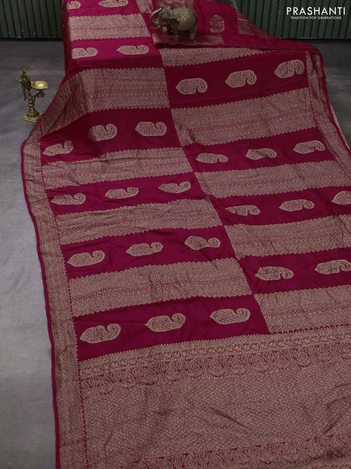 Pink Banarasi Semi Raw Silk Saree