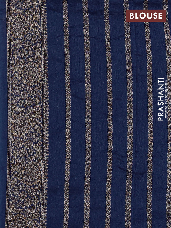 Peacock Blue Banarasi Semi Raw Silk Saree