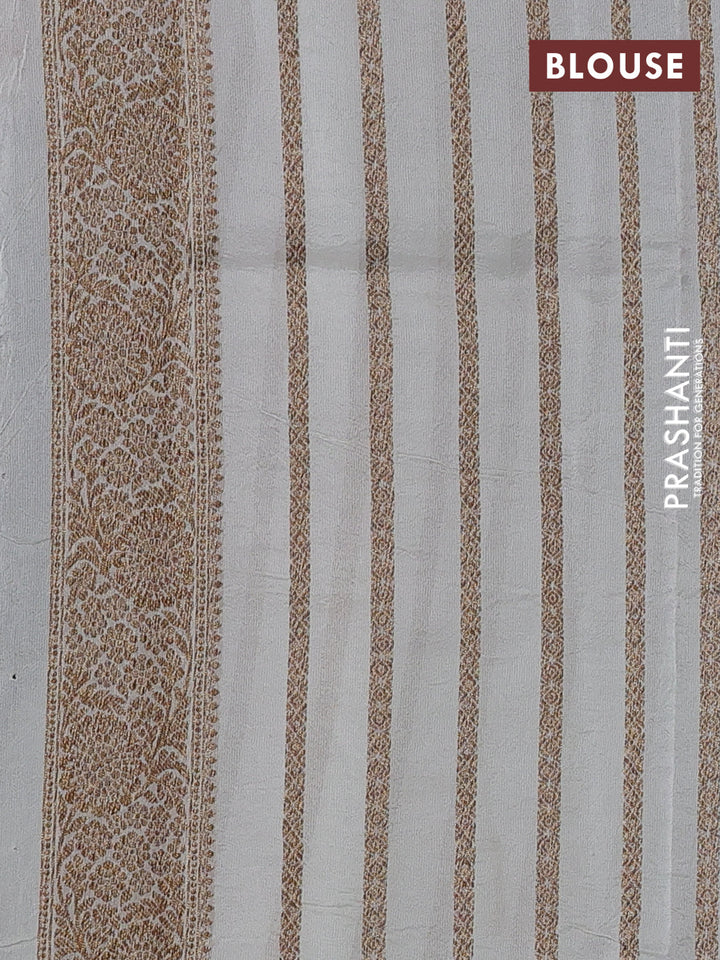 Off White Banarasi Semi Raw Silk Saree