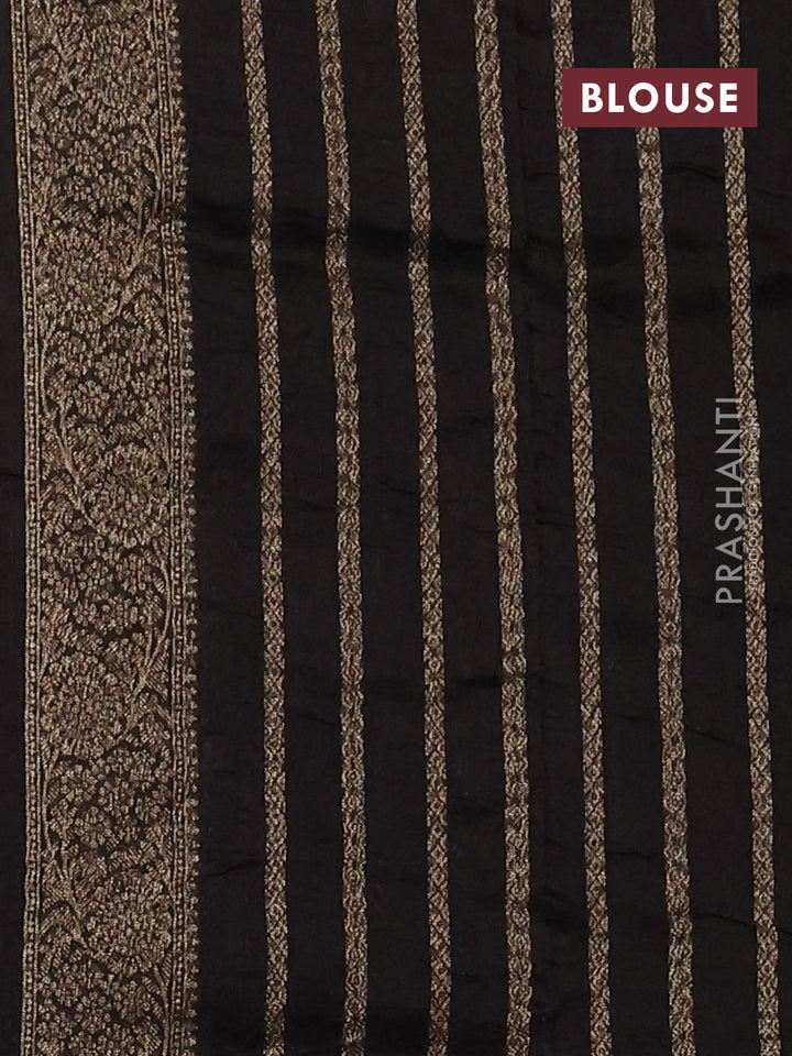 Coffee Brown Banarasi Semi Raw Silk Saree