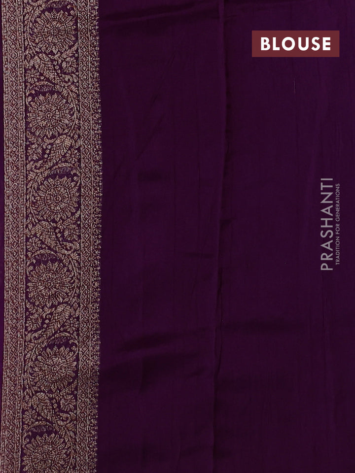 Purple Banarasi Semi Raw Silk Saree