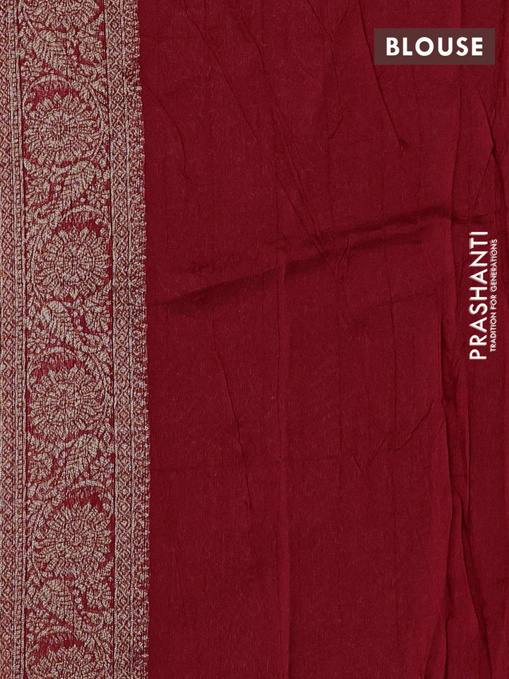 Red Banarasi Semi Raw Silk Saree