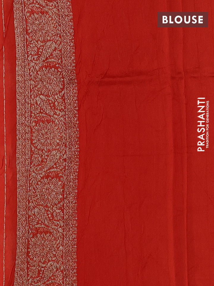 Orange Banarasi Semi Raw Silk Saree