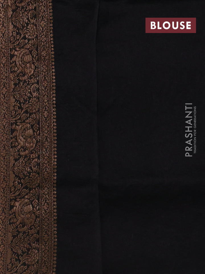 Black Banarasi Semi Raw Silk Saree