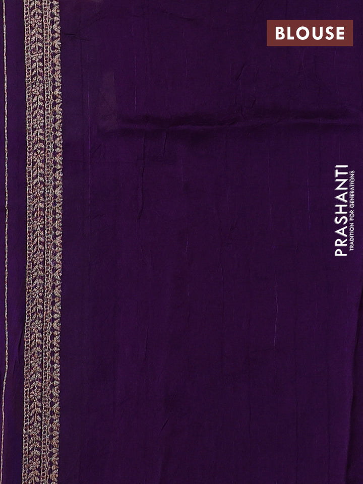 Violet Banarasi Semi Raw Silk Saree