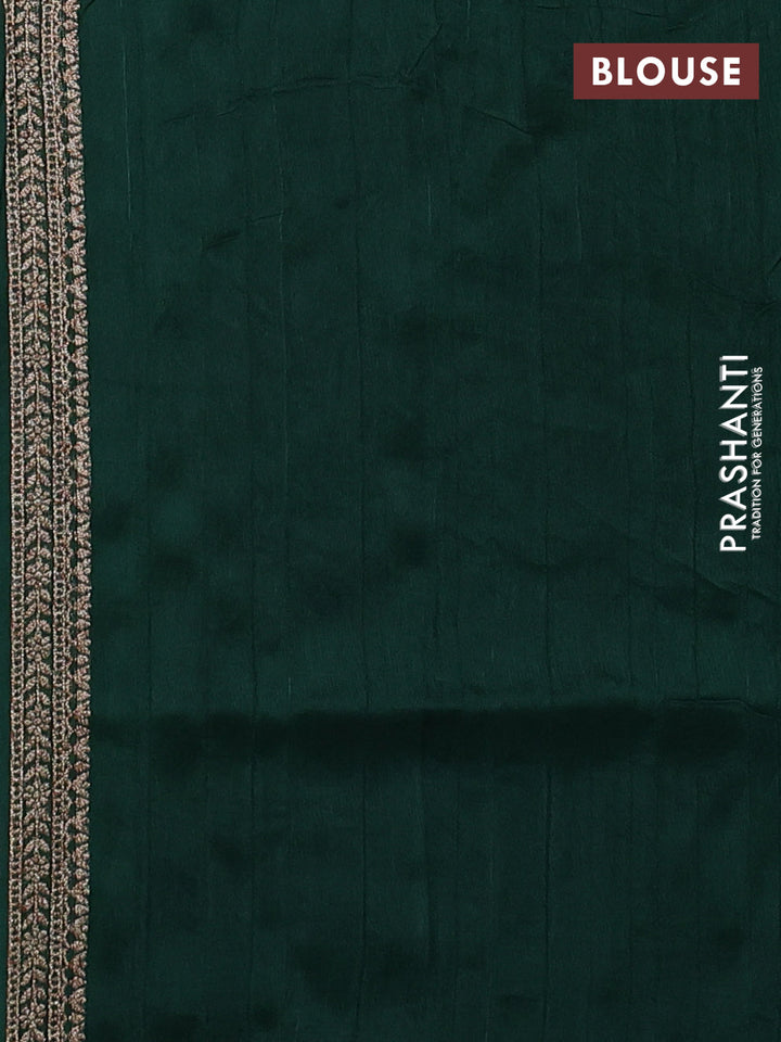 Green Banarasi Semi Raw Silk Saree