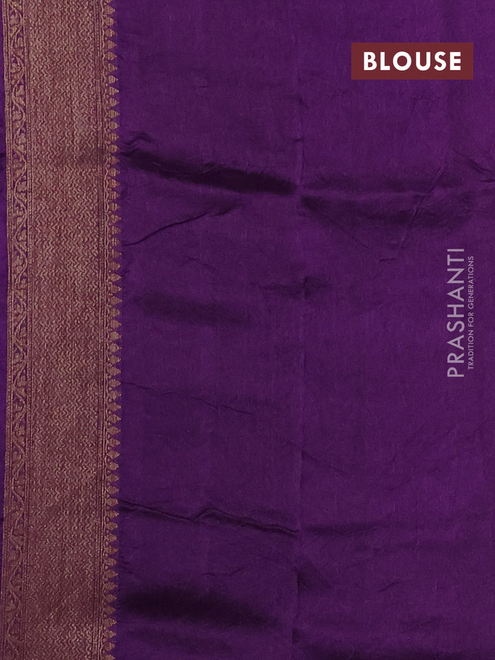 Violet Banarasi Semi Raw Silk Saree