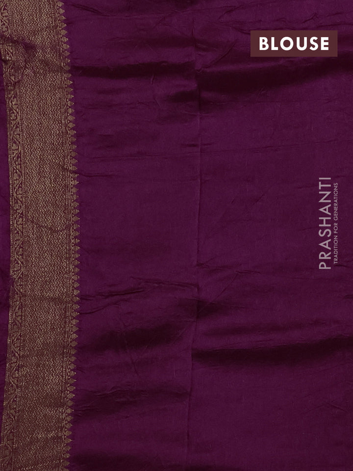 Purple Banarasi Semi Raw Silk Saree