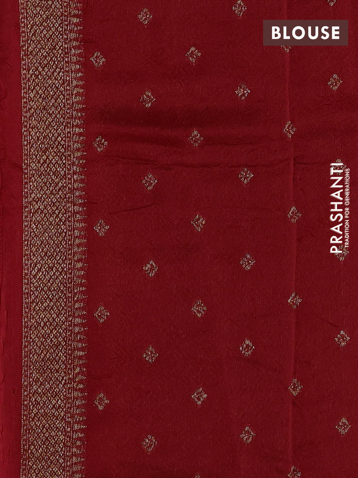 Red Banarasi Semi Raw Silk Saree