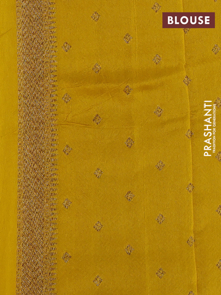 Mustard Yellow Banarasi Semi Raw Silk Saree