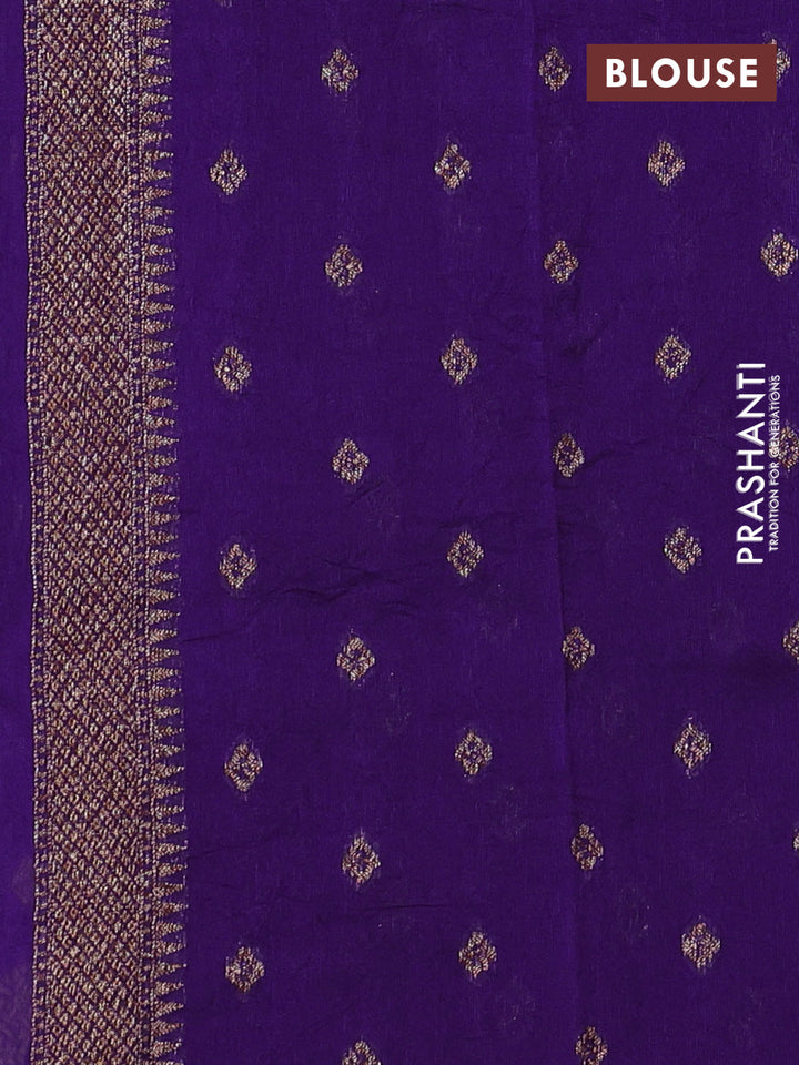 Violet Banarasi Semi Raw Silk Saree