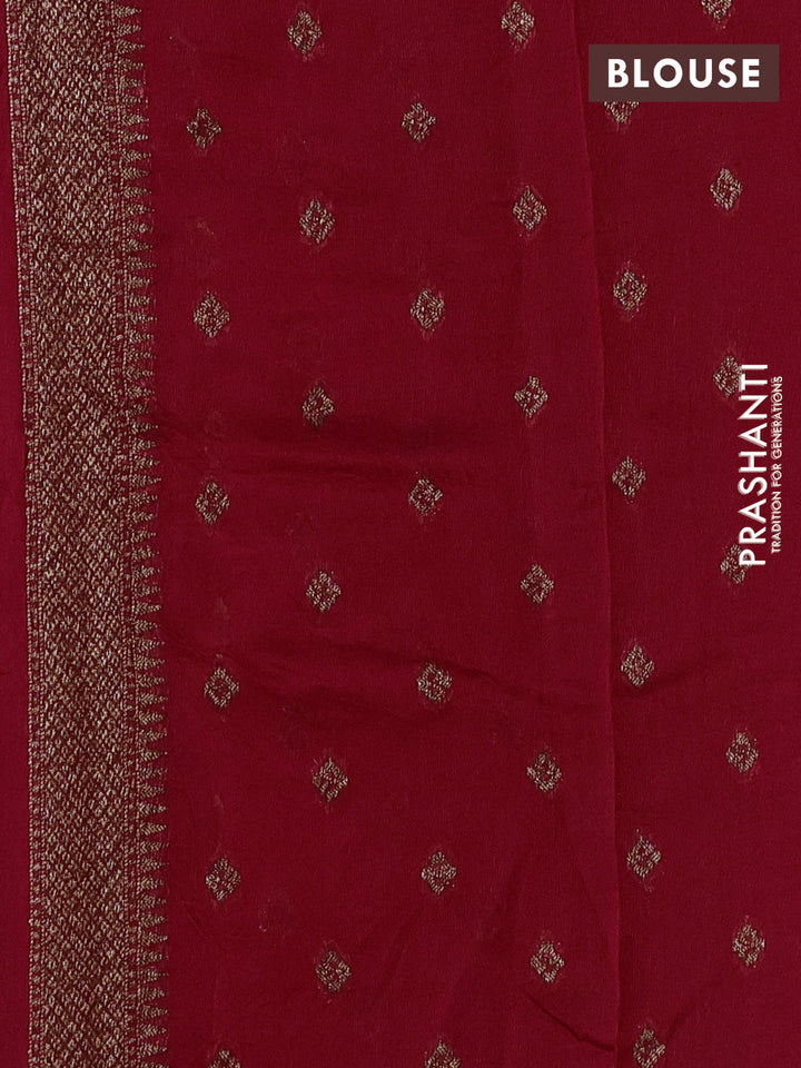 Red Banarasi Semi Raw Silk Saree