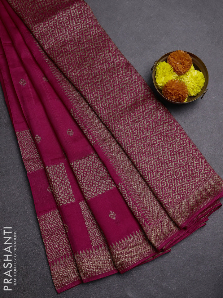 Pink Banarasi Semi Raw Silk Saree