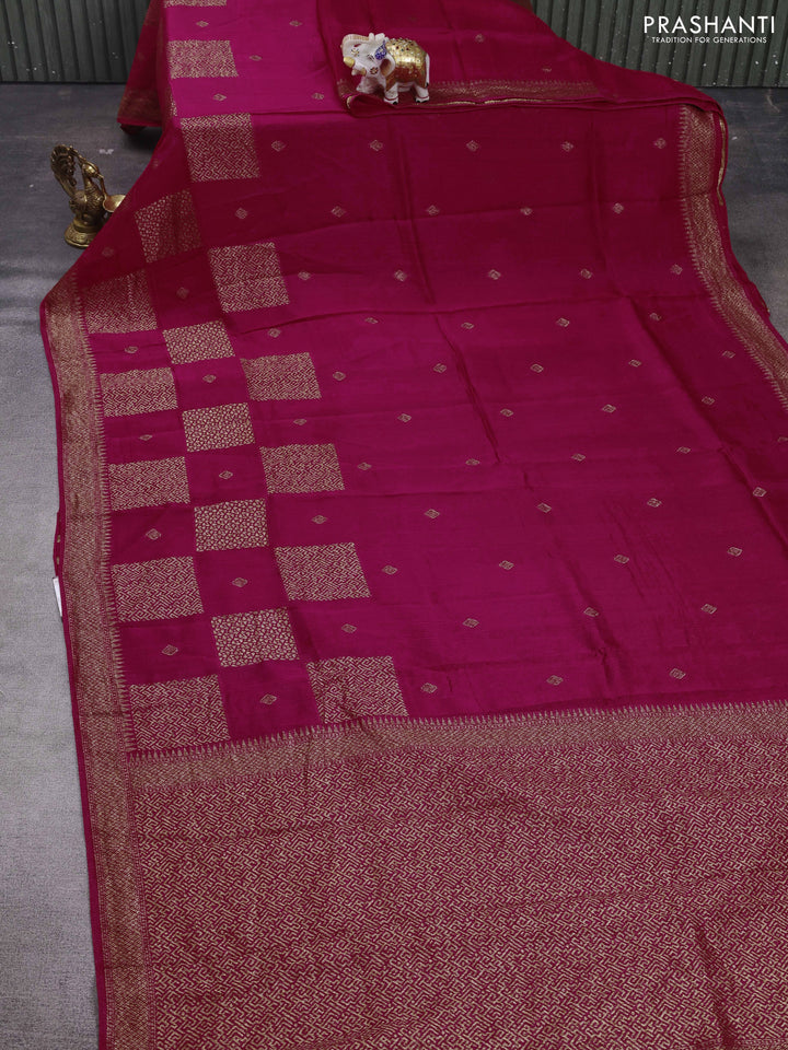 Pink Banarasi Semi Raw Silk Saree