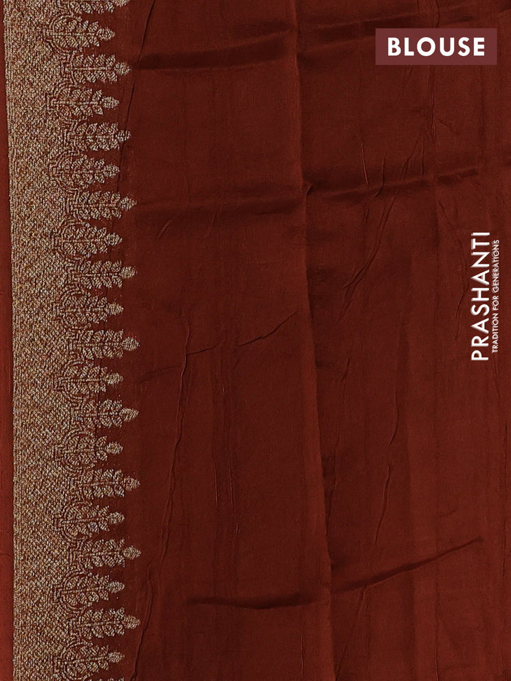 Rustic Orange Banarasi Semi Raw Silk Saree