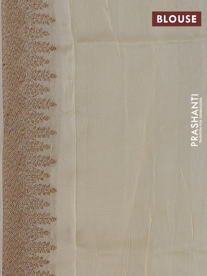 Cream Banarasi Semi Raw Silk Saree